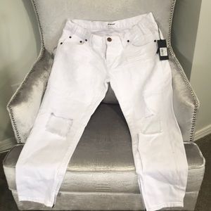 NWT - White distress denim jeans